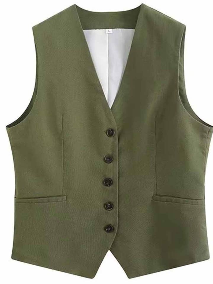 Damer enfärgad ärmlös knapp Cami K27788 för wholesale av Sweetkama