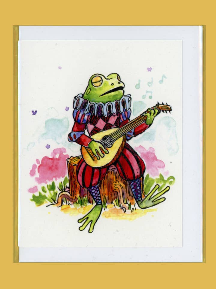 Frog Bard | Card for wholesale by Suzi Spooner Illustration