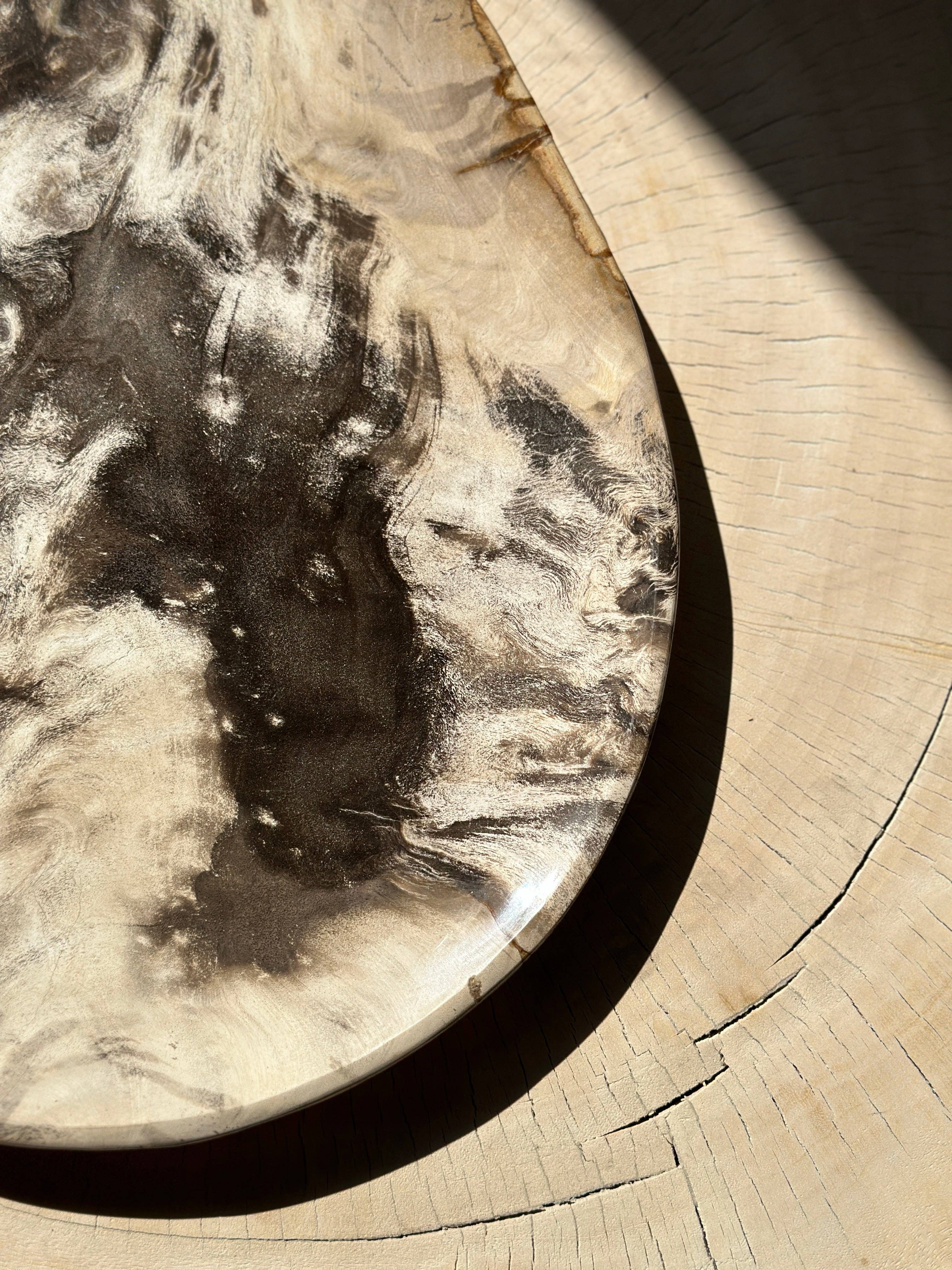 Office Objets - Vente Assiettes/plats/bols de décoration - Très grand vide poche ou plat en bois pétrifié44