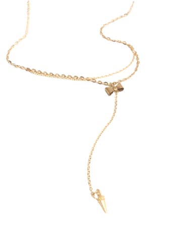 Collier multicolore ruban doré OOAK pour la vente par Links & Locks