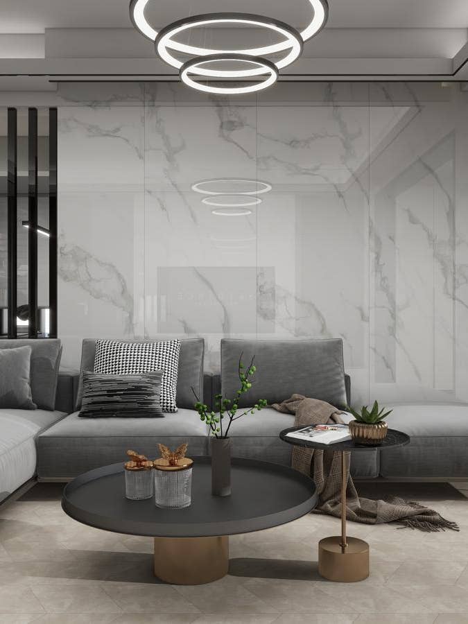 SPC White Marble Wall Panel/Ceiling Tile for wholesale by The Keystone Decor