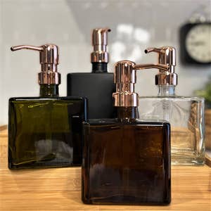 Black Glass Kitchen Soap Dispenser Set With Tray Luxury Hand and Dish Soap  Dispenser for Kitchen Farmhouse Kitchen Decor & Home Decor 