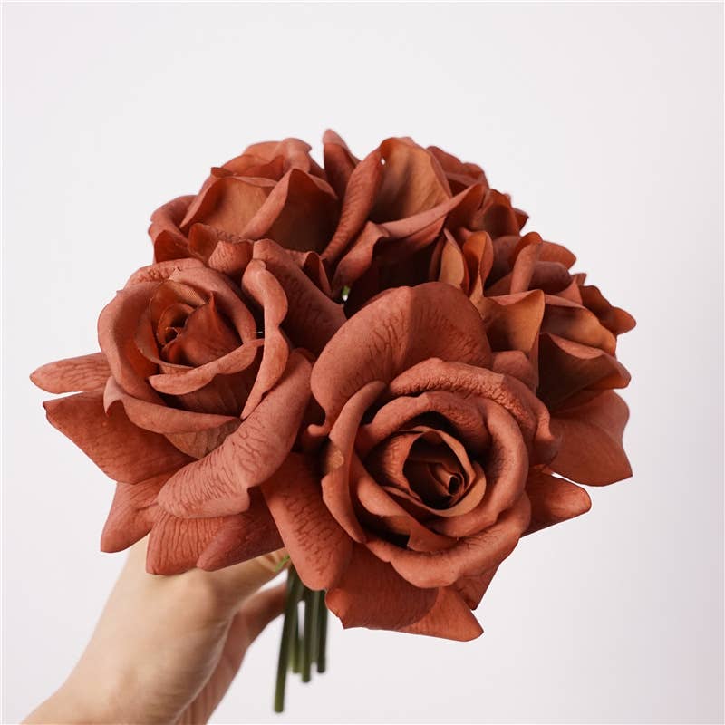 Angel Isabella - Wholesale Artificial Flowers - 10" Pack of 5 Stems-Moisturized coating Real Touch Rose5