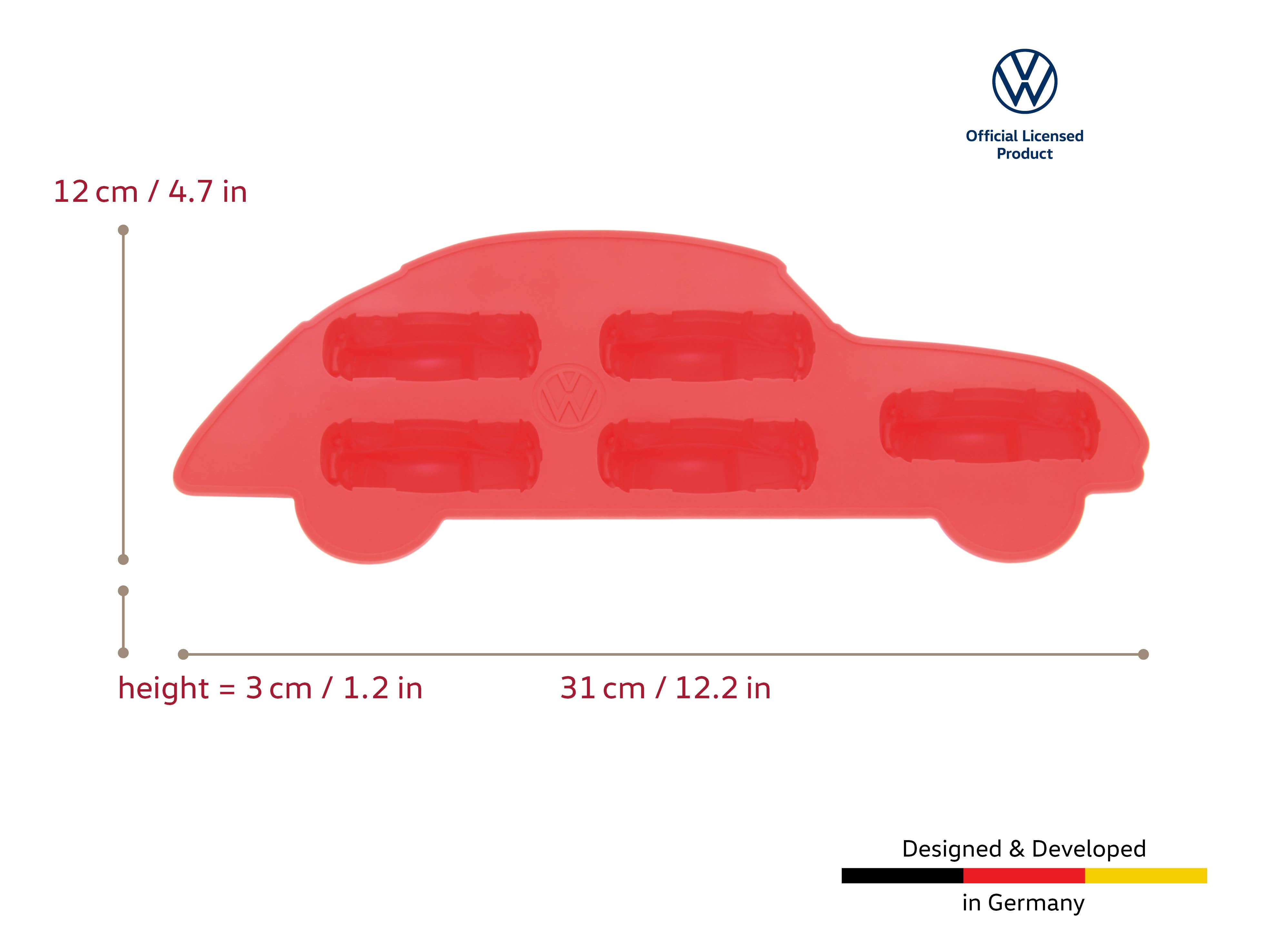 VW Collection by BRISA - Wholesale Ice Tray/Mold - VW Beetle Silicone Ice Cube Tray/Baking/Praline Form - RD1