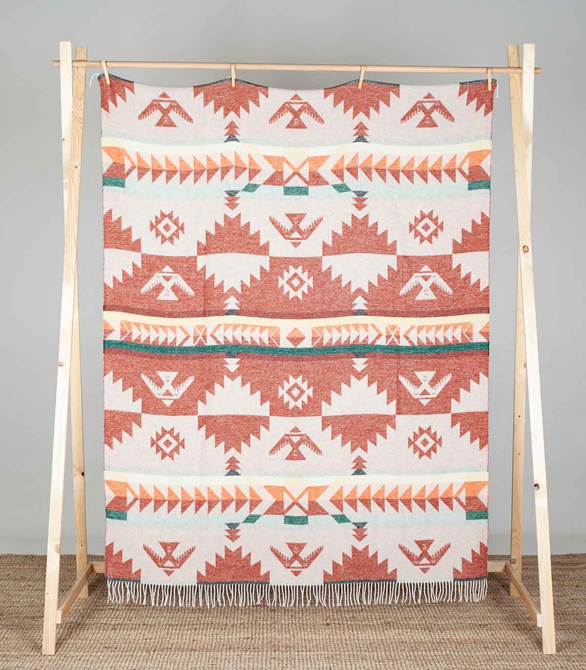 Blankets Of The World – Engroshandel Tæppe – Plaid Colibrí i terrakottafarver1