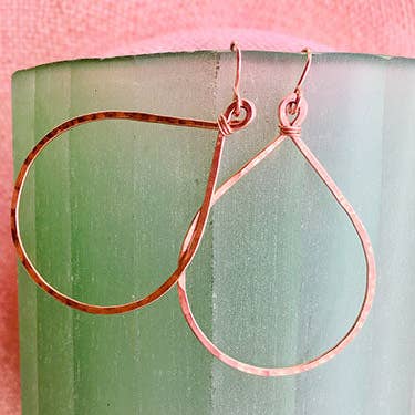 Rose Gold Teardrop Hoops for wholesale by LilyGirl Jewelry