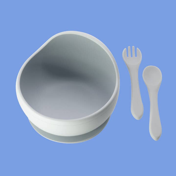 3-piece Silicone Children’s Feeding Set - Sky Blue for wholesale by Golden Child