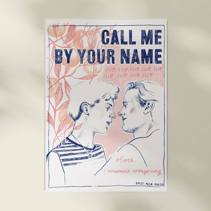 Call Me By Your Name A4 Print for wholesale by Spilt Milk Press