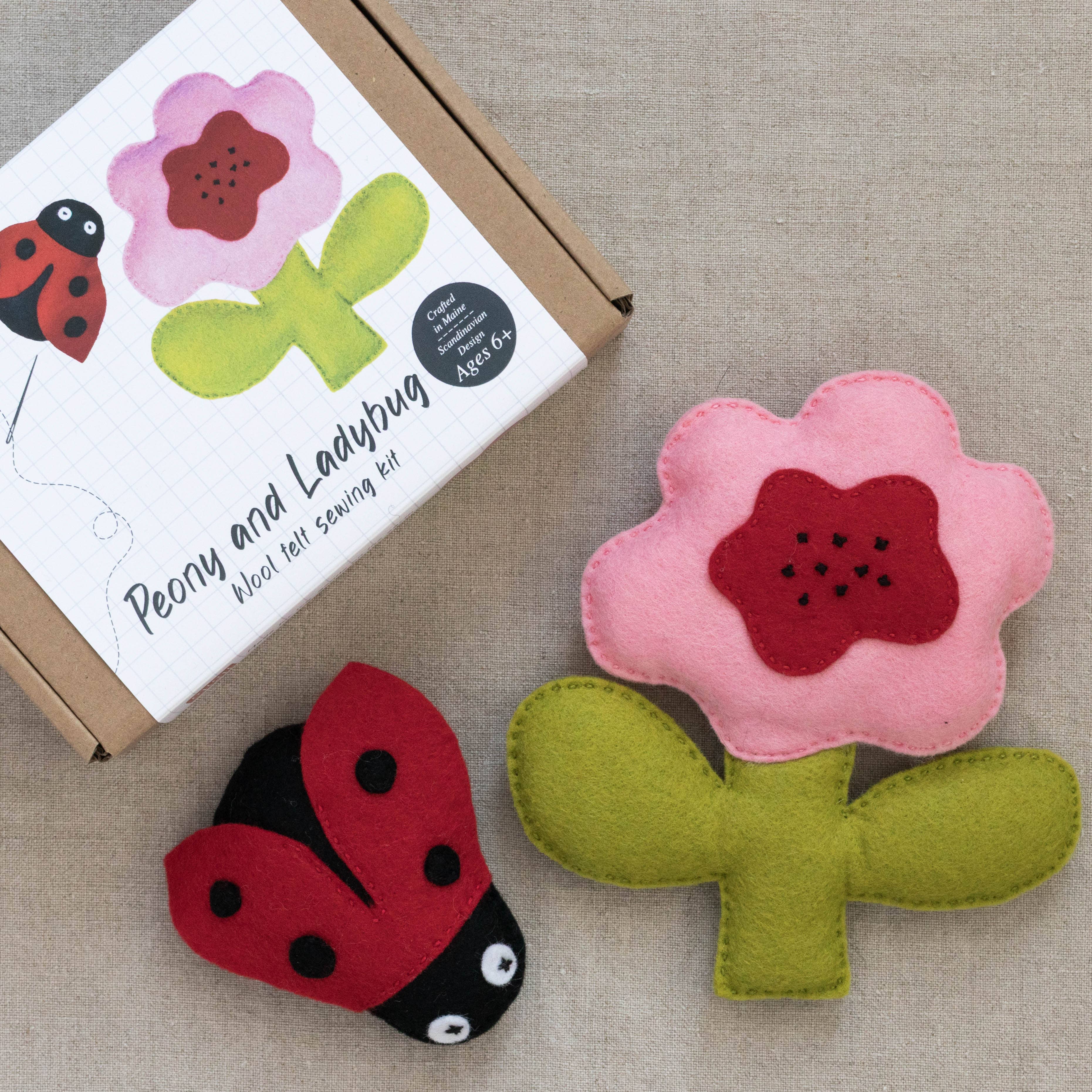 Mimihali - Wholesale Craft Sewing Kit - PEONY & LADYBUG Felt Sewing Kit1