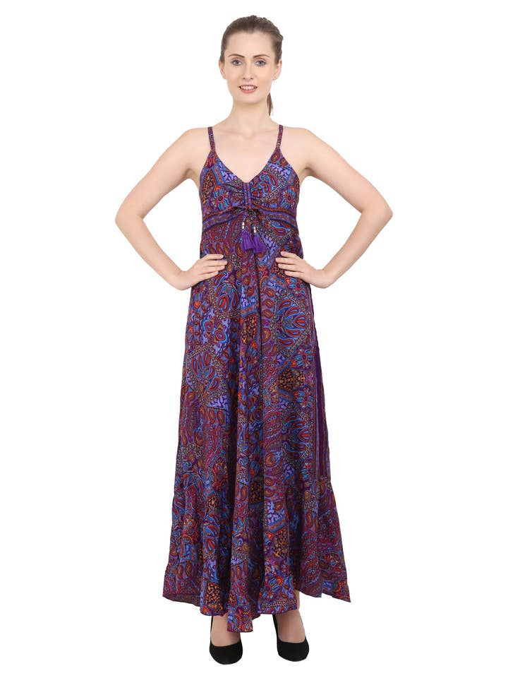 Miss Lavish London - Wholesale Dress - Women's - Women Casual Boho Style Maxi Dresses in Two Sizes (P82)