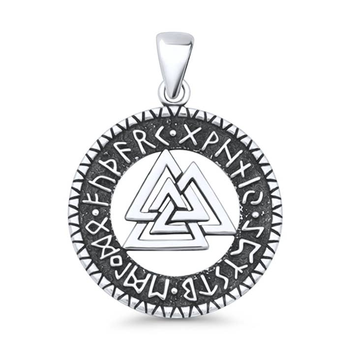 Triquetra Runes Oxidized Pendant for wholesale by Blue Apple Imports