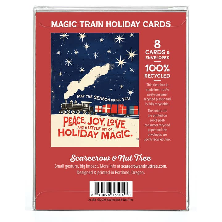 Scarecrow & Nut Tree - Wholesale Christmas Card - Magic Train Holiday Cards Box Set1