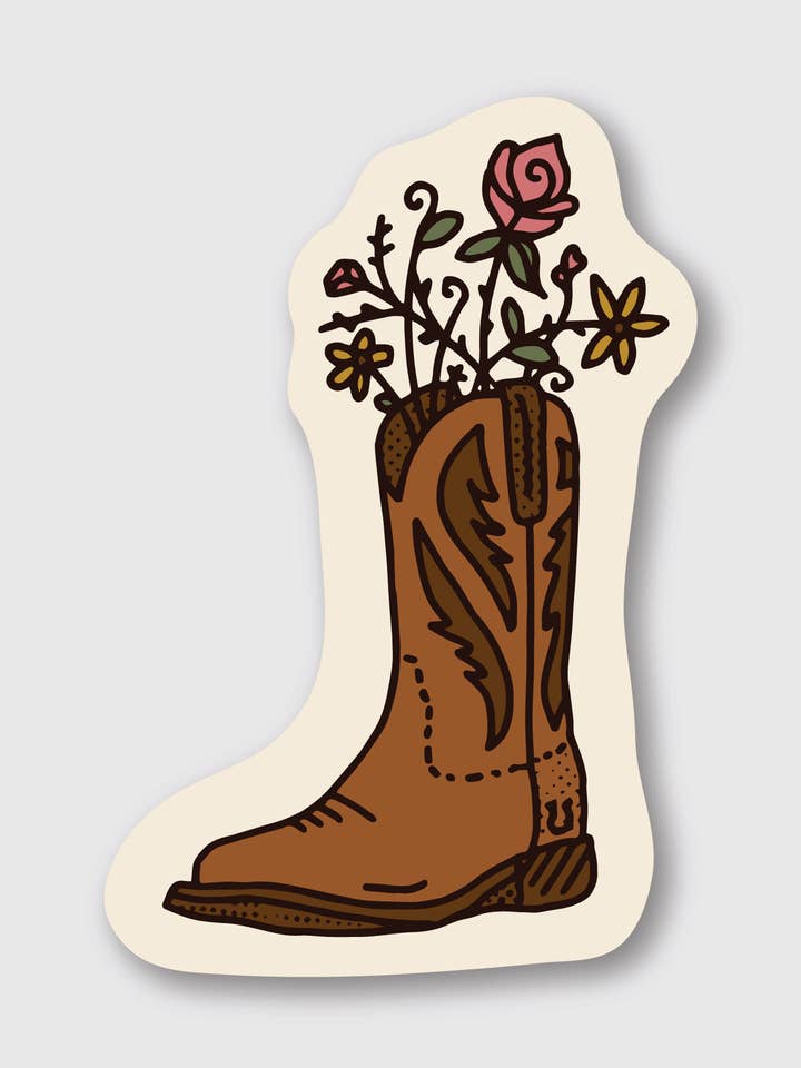 Floral Boot Sticker for wholesale by Pike Street Press