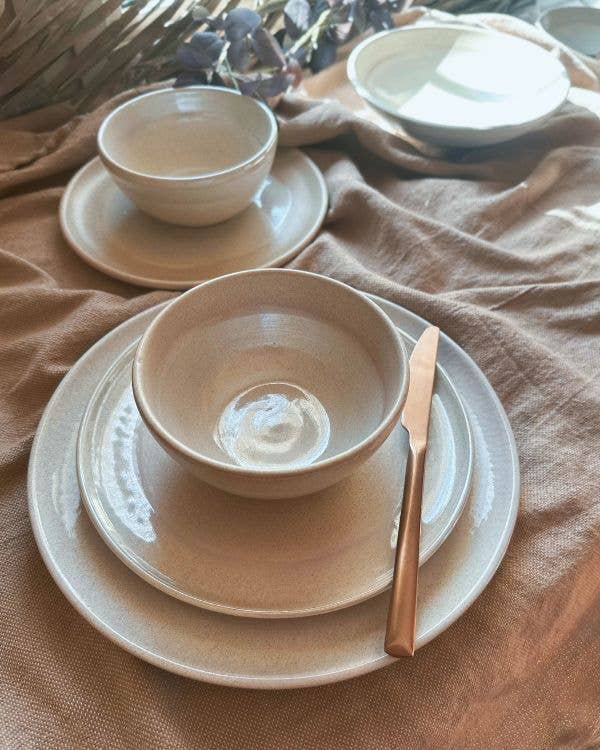 Los Artisans - Wholesale Dinnerware Set - Beige & Off-White Dinner Set | Pearl Iridescent Accents16