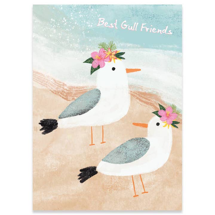 SEAGULLS FRIENDSHIP GREETING CARD 4.5 x 6.25" for wholesale by Calypso Cards LLC