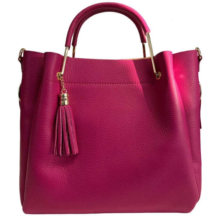 MODARNO - Wholesale Top Handle Bag - Women's - Modarno Women's Bucket Bag in Genuine Leather + Inner Bag mo