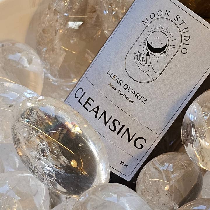 Moon Rituals - Wholesale Room & Linen Spray - Cleansing Spray Infused with Clear Quartz - Amber Oud Wood Scent - Hand Poured in Sydney, Australia1