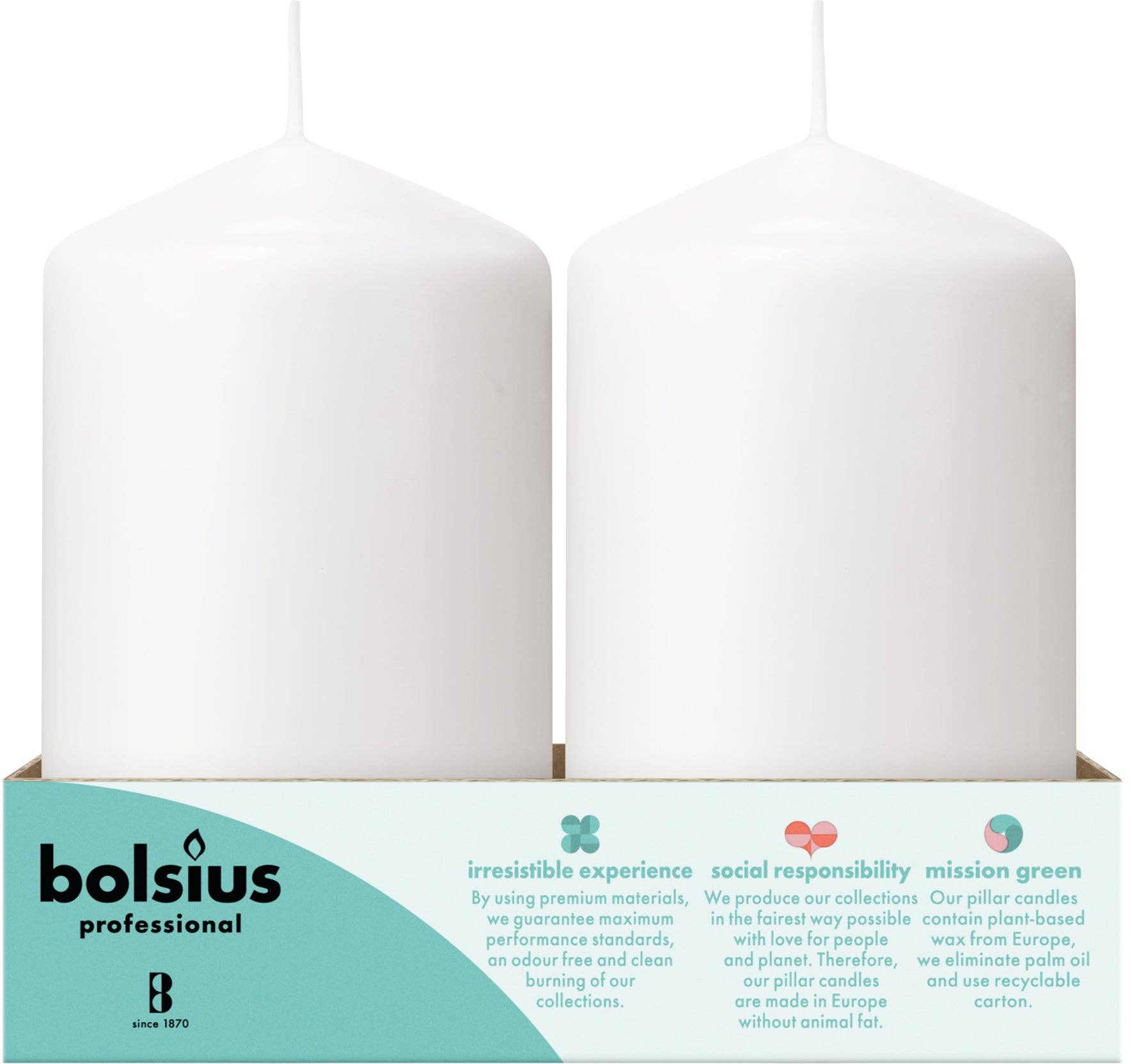 BOLSIUS - Vendita all'ingrosso Candele a colonna - Candele a pilastro da centrotavola per matrimonio, 3 x 15,2 cm, non profumate, bianche8