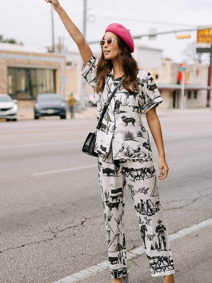 Ensemble de pyjama en toile Marfa pour la vente par Katie Kime