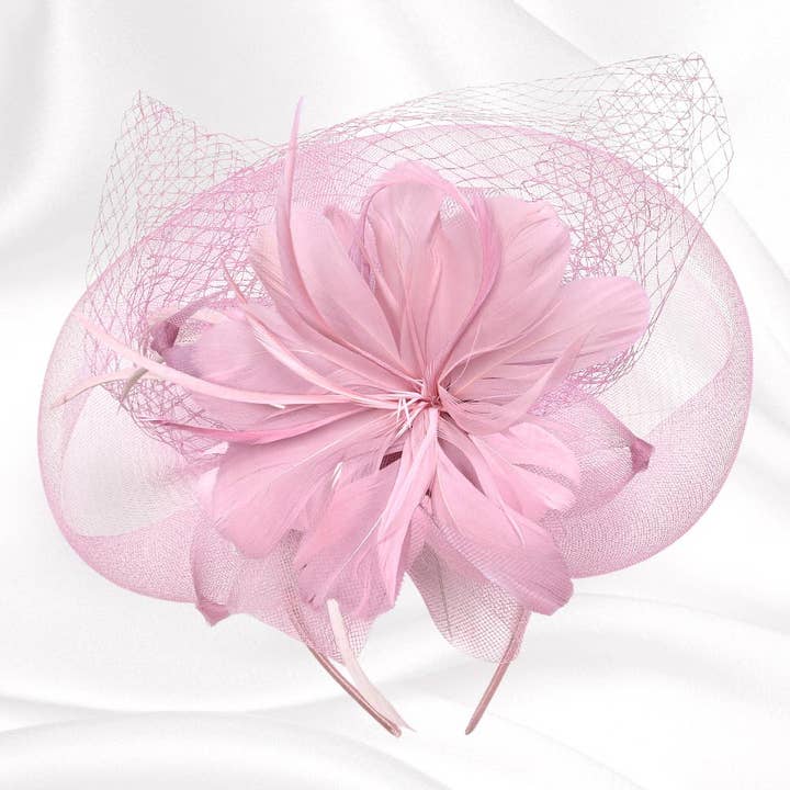 Sensibling Corp. - Wholesale Fascinator Hat - Women's - Flower Feather Mesh Fascinator / Headband5
