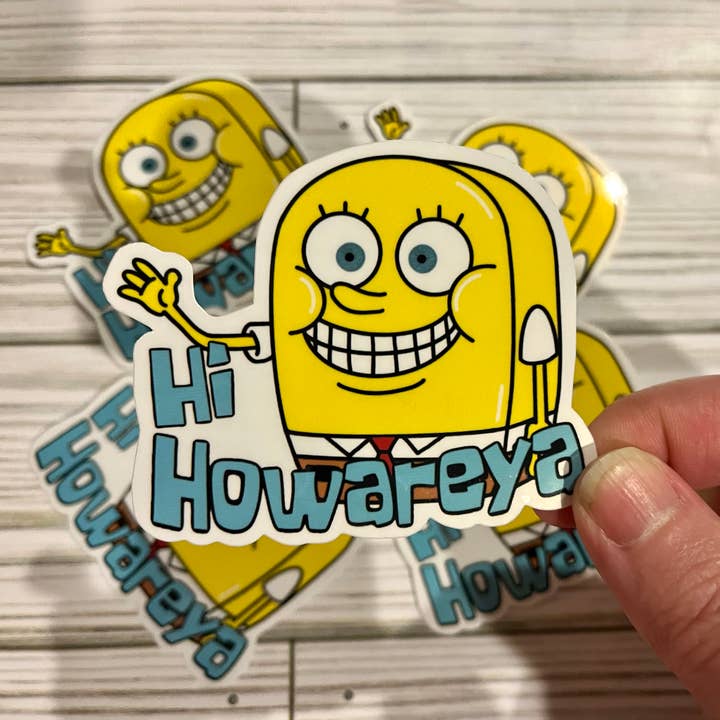 Graceful Darkness, LLC - Wholesale Sticker - Hi How Are Ya, SpongeBob, Vinyl Sticker