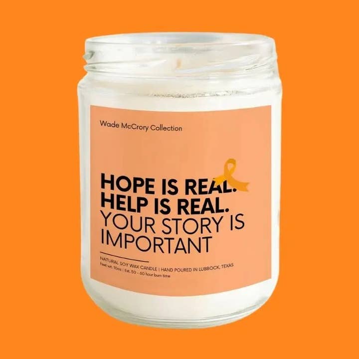 Il dolore è reale, ma lo è anche Hope Soy Candle per la vendita all'ingrosso da parte di Wade McCrory Collection