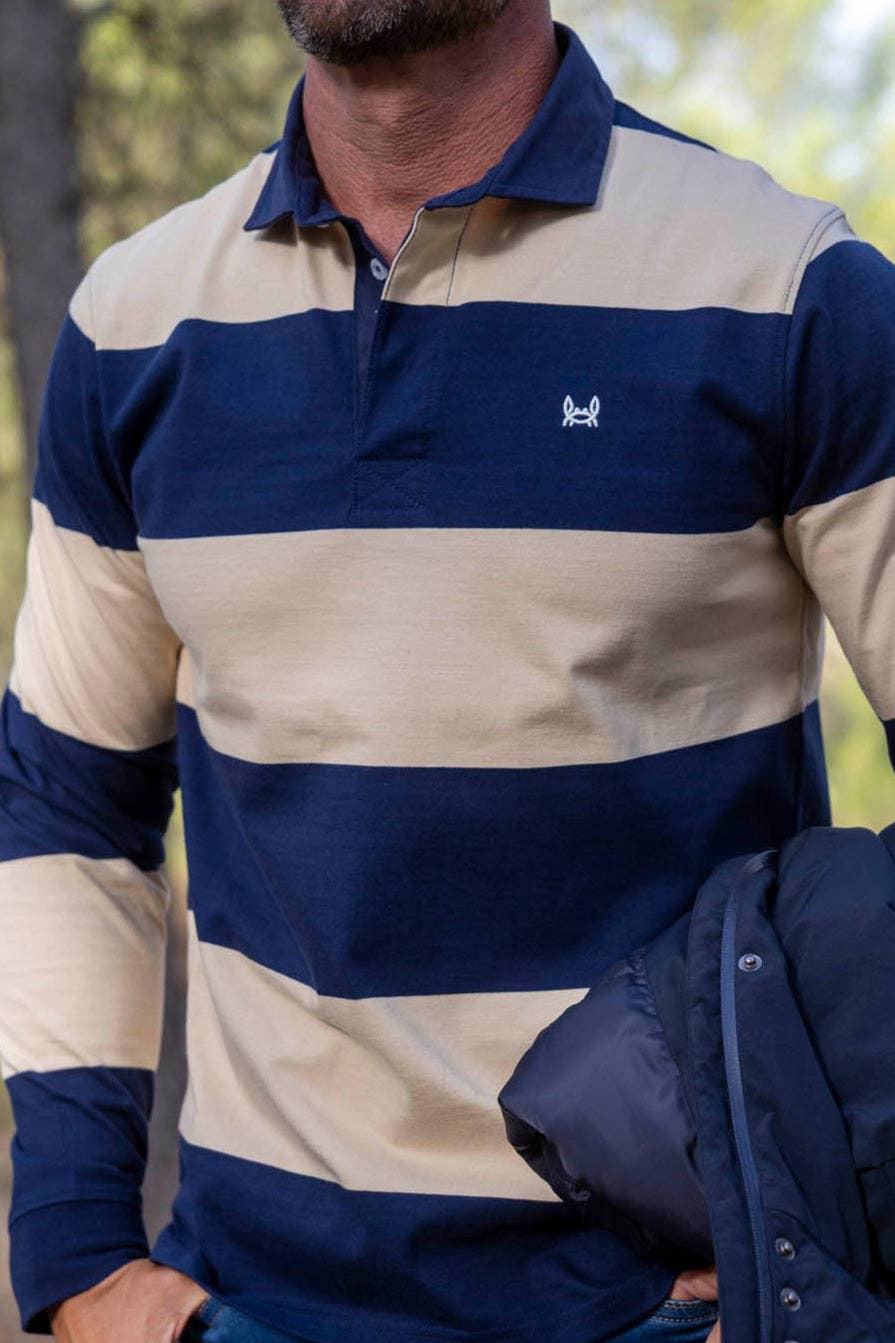 Custi Mikelo: Made in Spain - Wholesale Polo - Men's - Rugby Polo | Camel & Navy2