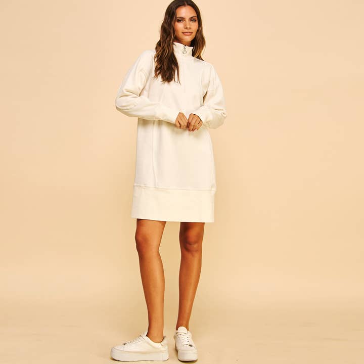 FREEZIA - Vente Robe – femme - SWEAT-SHIRT ZIPPÉ EN TISSU ÉPONGE FRANÇAIS, ROBES DÉCONTRACTÉES-FZ0010-D125