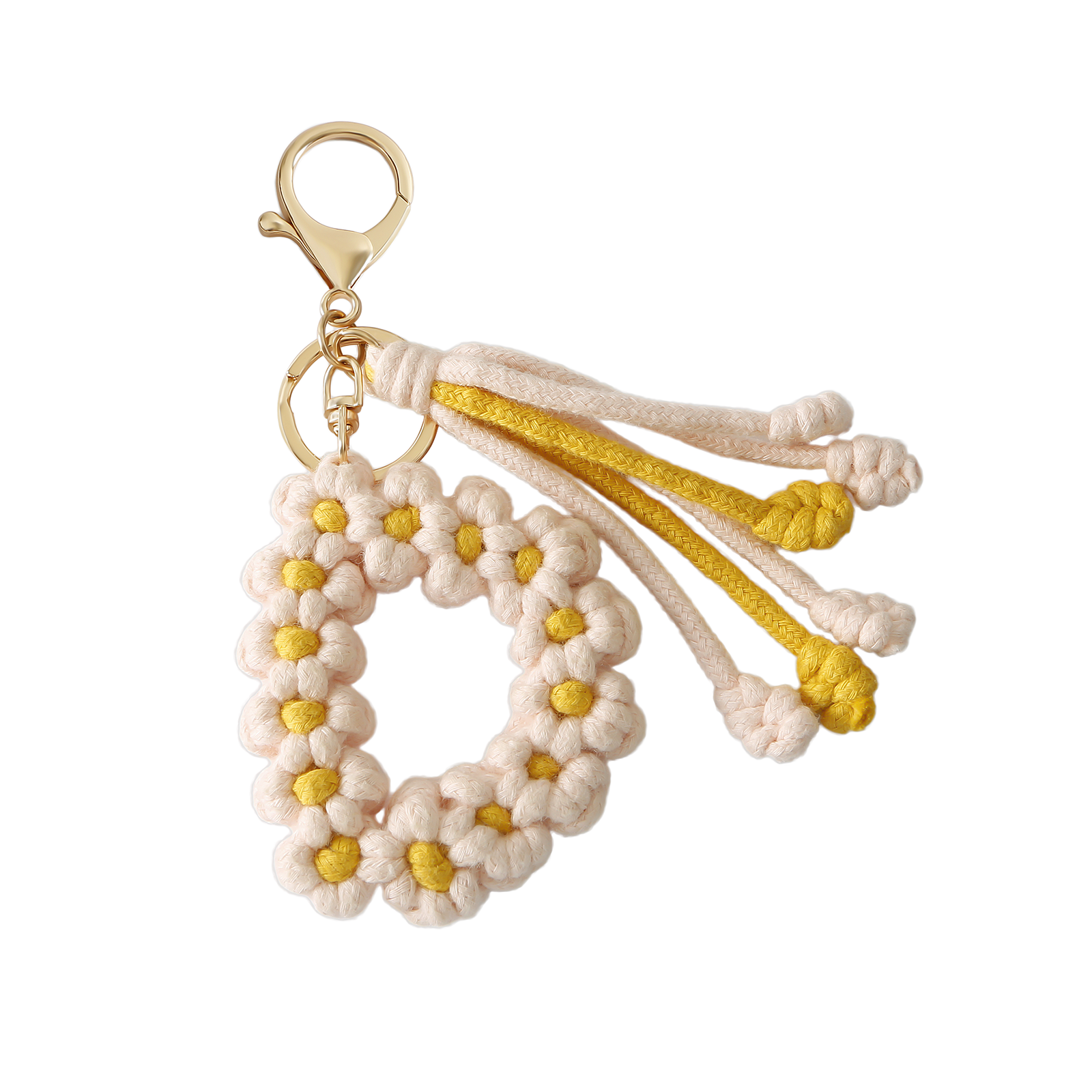 Sparkle Being - Vente Porte-clés – femme - Porte-clés en macramé avec lettre initiale de l'alphabet4