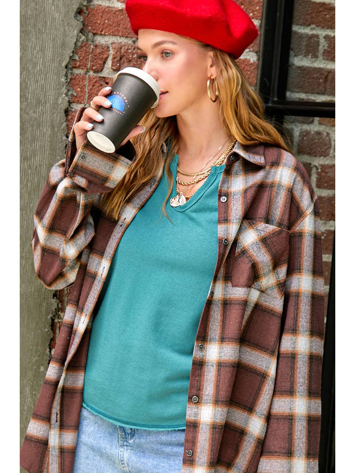 La Miel - Wholesale Gebreide top - Dames - JBT7655-getextureerde top van zachte badstof met ruwe rand en korte mouwen18