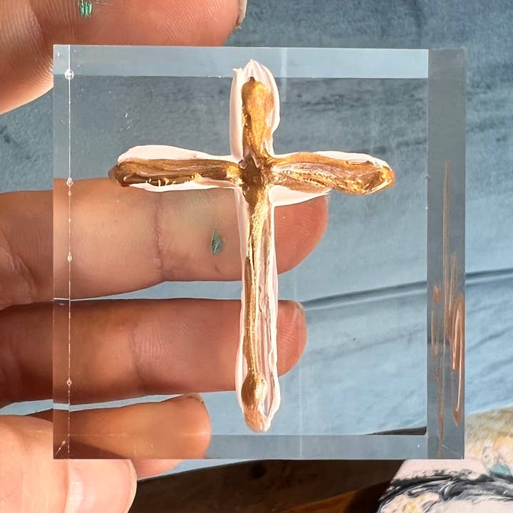 The Painted Petal - Wholesale Decorative Tabletop Object - Lucite Cross0