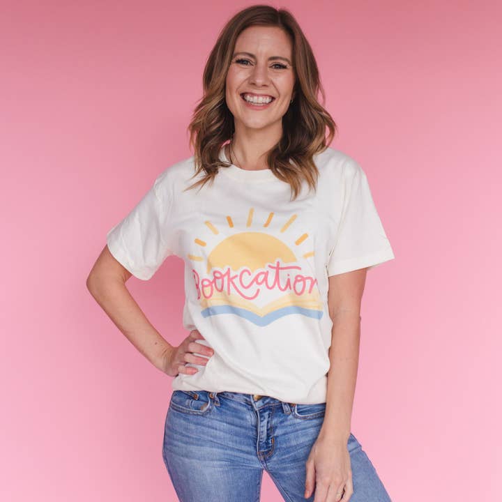 Bookcation T-shirt - Elfenben for engroshandel hos Pippi Post