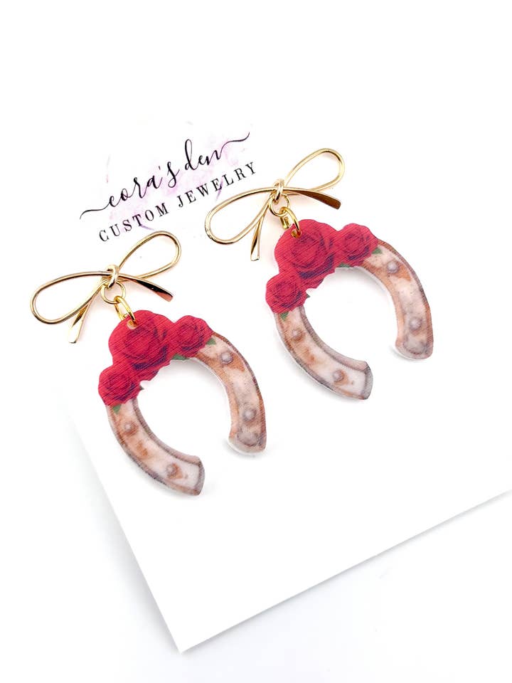 Derby Horseshoe Earrings for wholesale by Cora's Den
