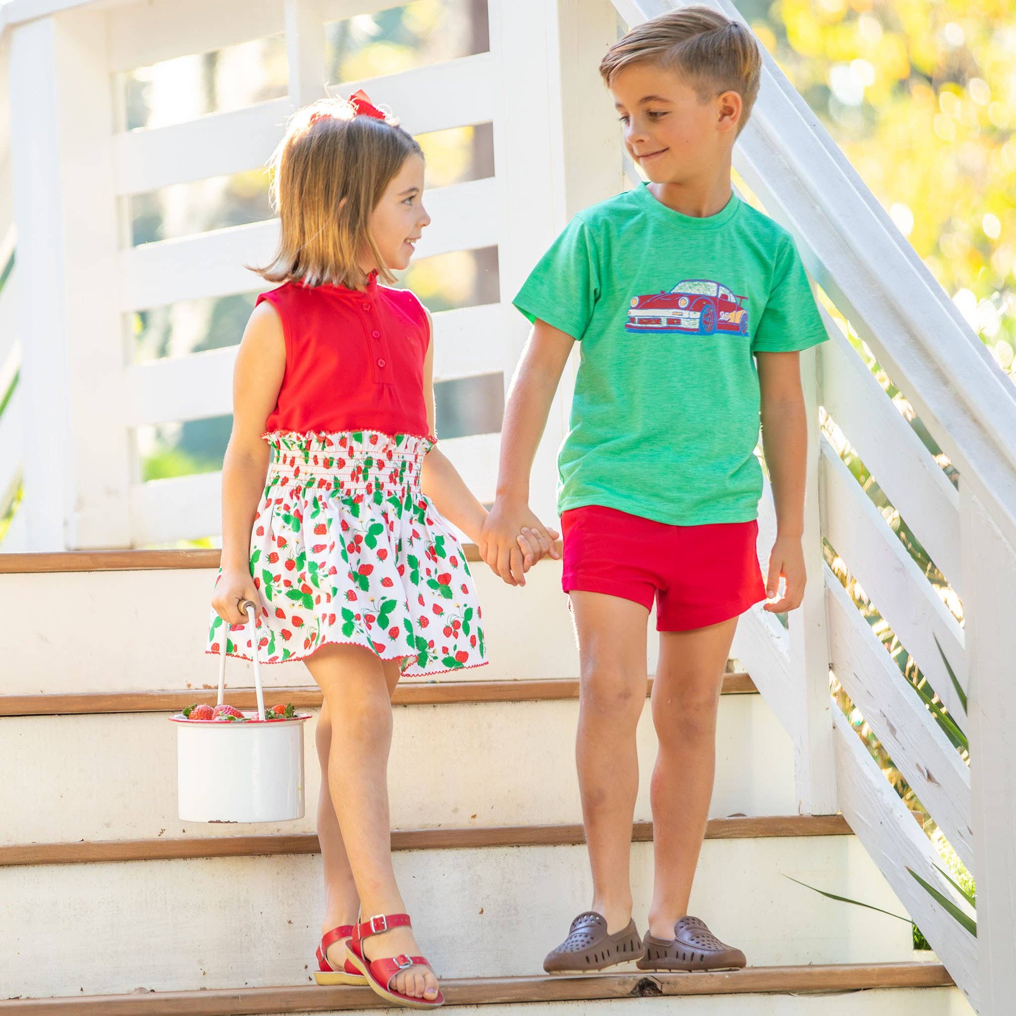 Shrimp and Grits Kids - Wholesale Shorts - Kids - Red Pique Knit Shrimp Shorts1