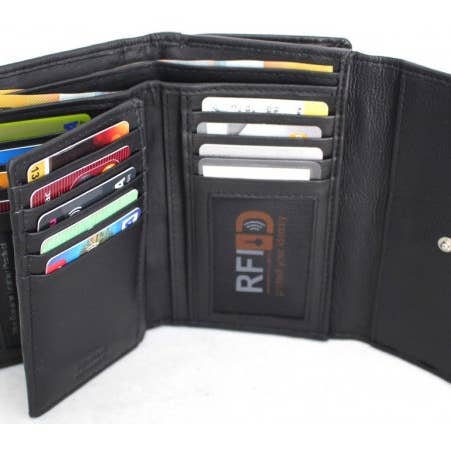 hide & chic - Wholesale Wallet - Women's - RFID Security Block Full Grain Cow Hide Leather Purse.