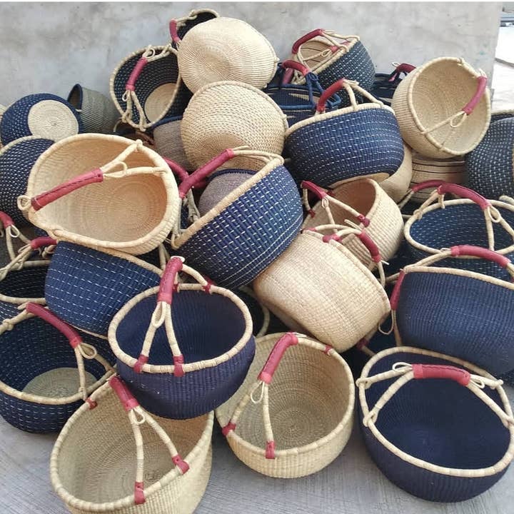 African Heritage LLC - Wholesale Basket - Assorted Large Ghana Basket -Woven Basket for Farmers Market