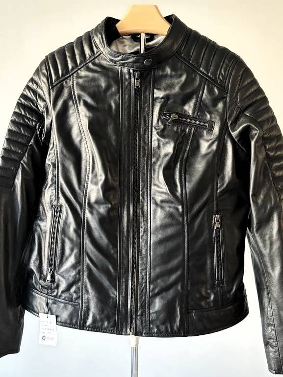 Genuine Leather Women Racer Jacket for wholesale by Haris enterprises