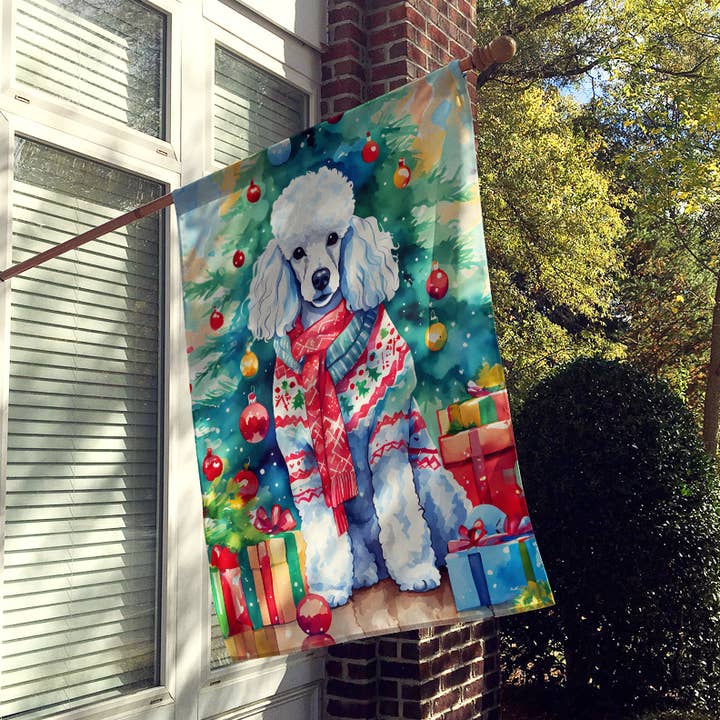 Poodle Christmas House Flag DAC3583 for wholesale by Caroline's Treasures