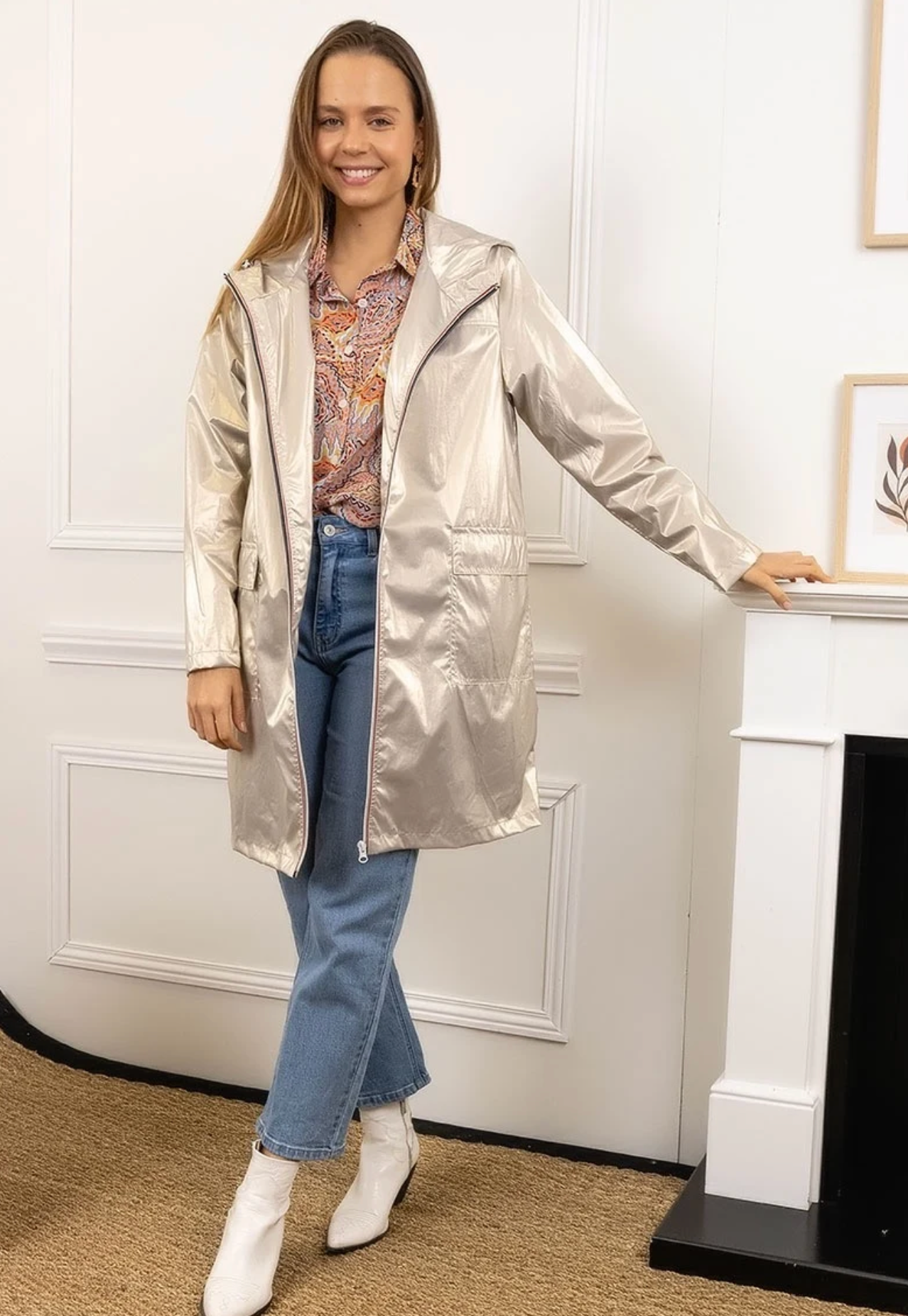 Escandelle Paris – Capa de chuva - Mulher por atacado – Parka encerada longa, Corta-vento impermeável leve11