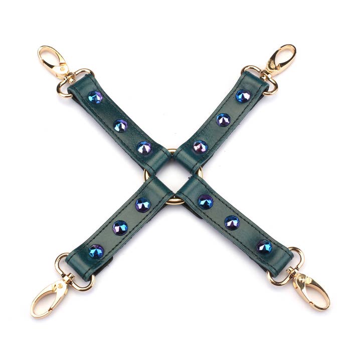 Luxuriöse blaue Lederkrawatte mit blauen Nieten für den Großhandel von Liebe Seele