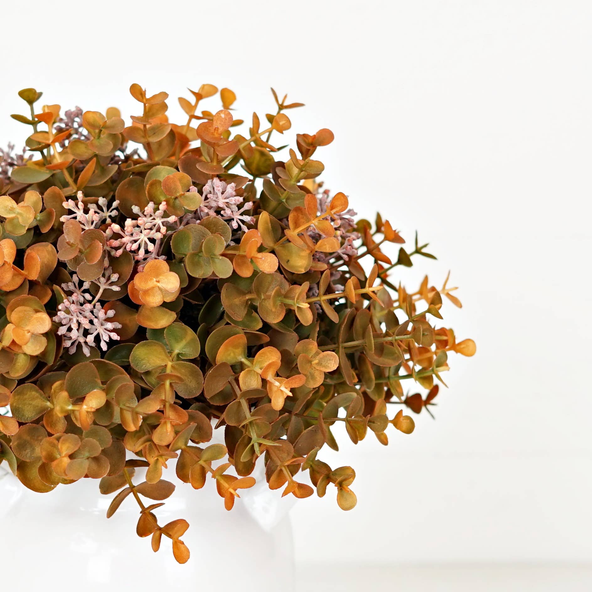 Impressive Enterprises, Inc. - Wholesale Artificial Flowers - 530106- Half Sphere-12inDx6inH-Fall Mix Seeded Eucalyptus-2