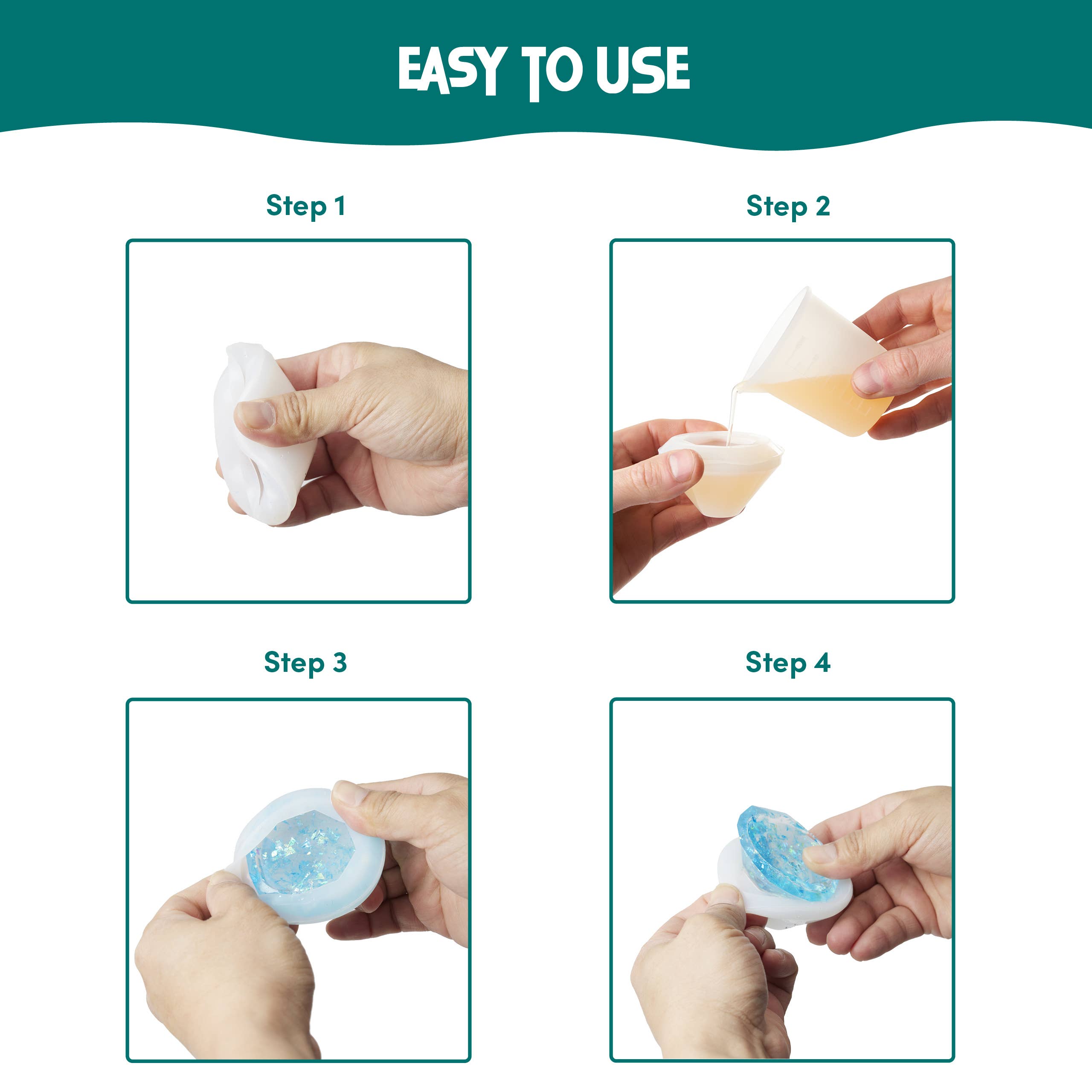 The Twiddlers – Kit de artesanato DIY por atacado – Kit com 8 Moldes de Silicone para Jóias e Presentes em Resina Epóxi DIY4