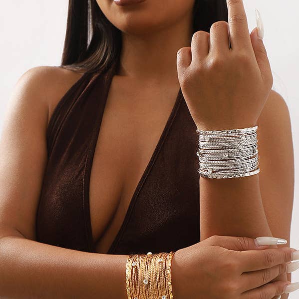 Geometric Rhine Stones Bracelet Accessories. for wholesale by UZ Wholesale Store