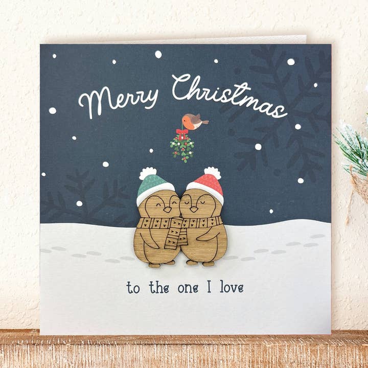 To The One I Love, Penguins - Christmas Card for wholesale by KDee Designs