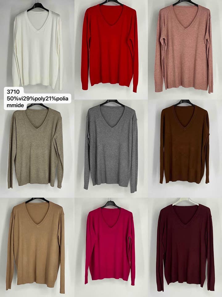 MAGLIA CON SCOLLO A V per la vendita all'ingrosso da parte di sole