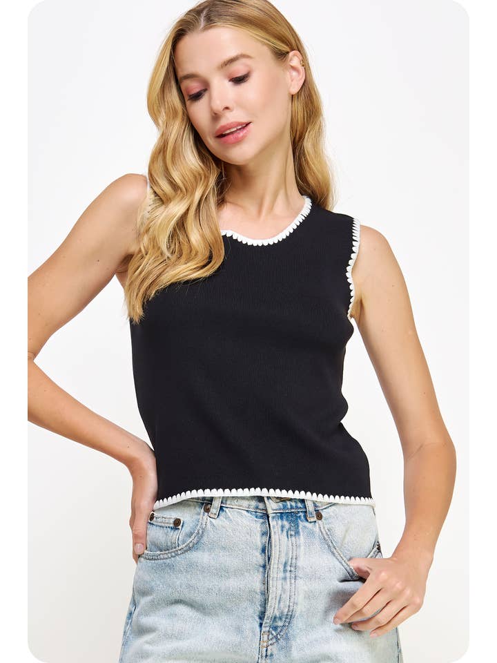 Strut & Bolt - Wholesale Shirt - Women's - Embroidered Knit Tank Top