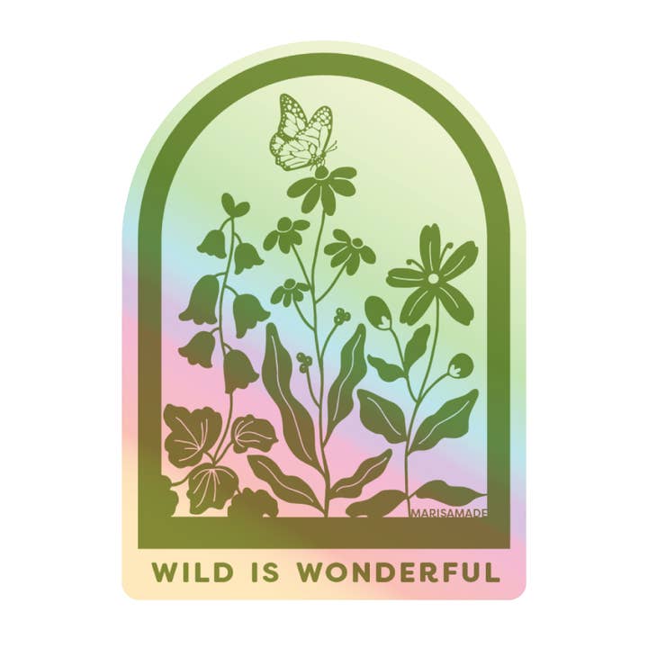 MARISAMADE – Großhandel Aufkleber – Wild is Wonderful Holographischer Aufkleber1