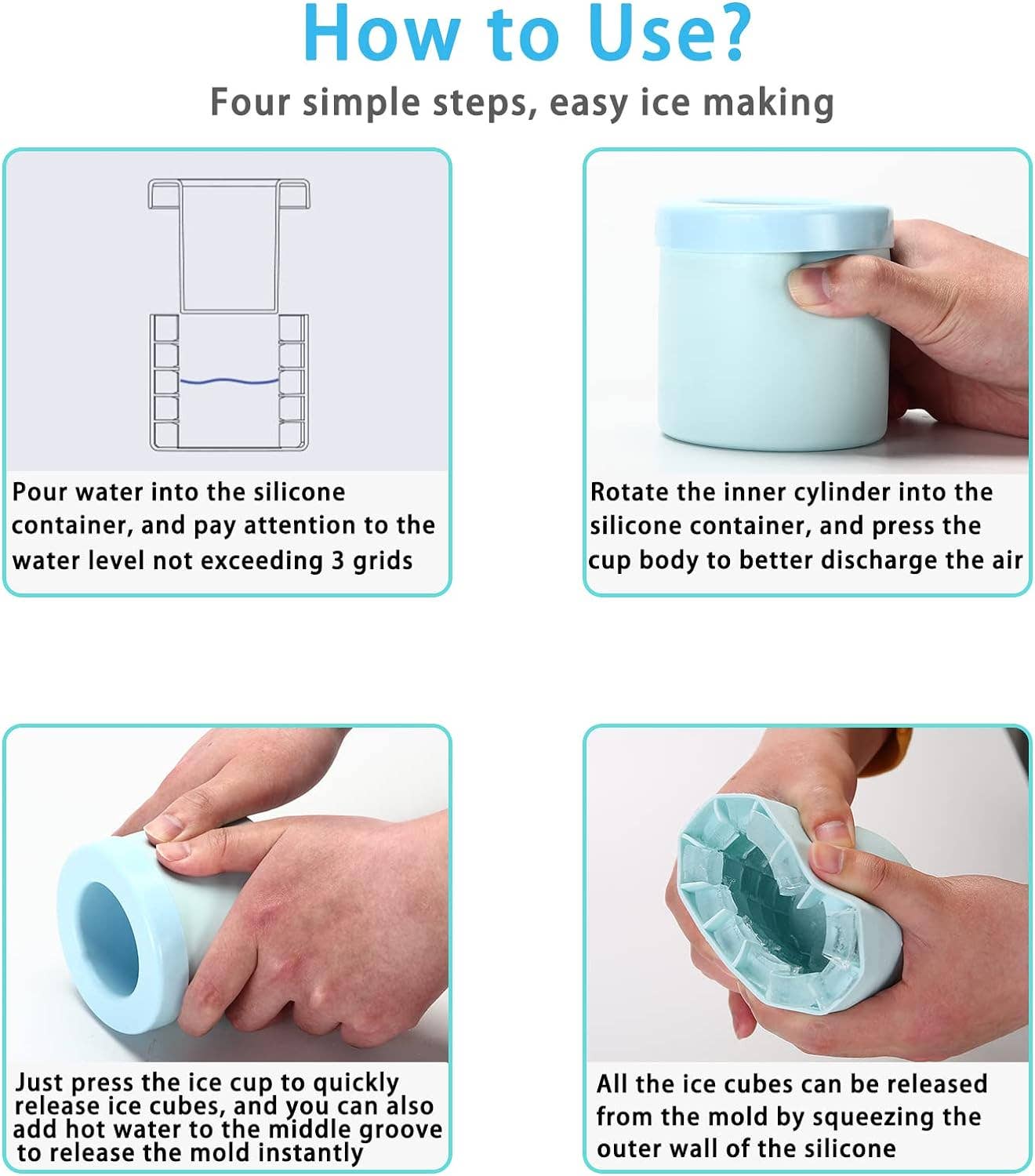 VIGOR – wholesale Ice tray/mould – Silicone Ice Bucket Cup Mold Round Cylinder Ice Cube Making6
