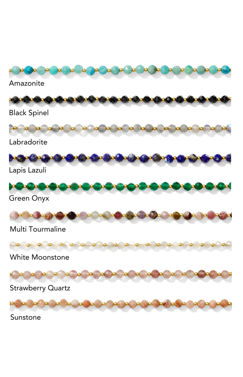 Kaylie Dawn Jewelry - Wholesale Beaded/Pearl Necklace - Elley Gemstone Necklace - 14K Gold Filled & Black Spinel1