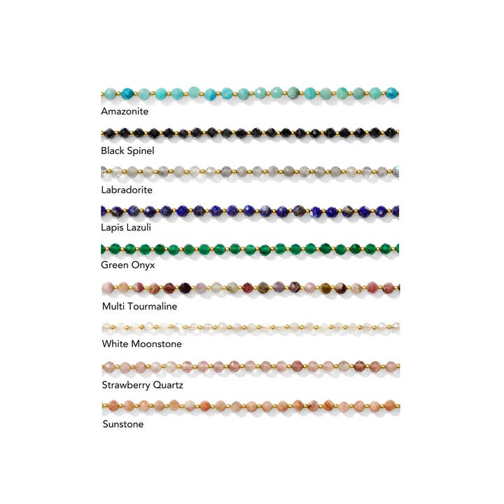 Kaylie Dawn Jewelry - Wholesale Beaded/Pearl Necklace - Elley Gemstone Necklace - 14K Gold Filled & Black Spinel1